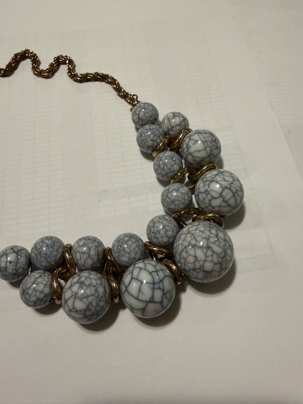 Blue Bead Bib Necklace